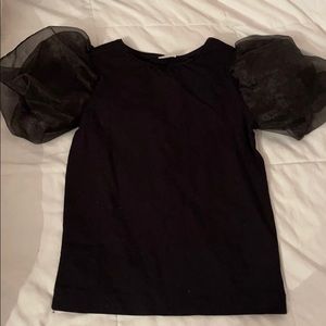 Black top with accent sleeves